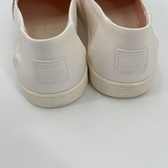 Toms Classic Youth Size 6 White Iridescent Woven Slip On Shoes NEW WITHOUT TAGS - Picture 6 of 8